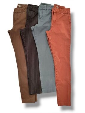 Lot Of 4 Pair Old Navy High-Rise Pixie Skinny Ankle Pants Women Sz 0 Stretch C-7